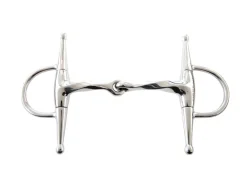 JP Korsteel Stainless Steel Jointed Slow Twist Full Cheek Snaffle Bit