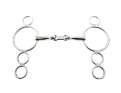 Stainless Steel French Link 3 Ring Dutch Gag Bit