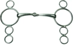 Stainless Steel Jointed 3 Ring Dutch Gag Bit