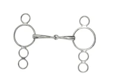 Stainless Steel Jointed 3 Ring Dutch Gag Bit-Duk