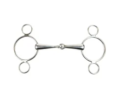Stainless Steel Solid Jointed Mouth 3 Ring Continental Gag Bit